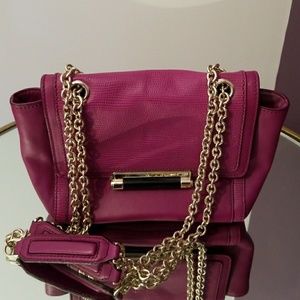 Diane von Furstenberg fuschia embossed leather bag